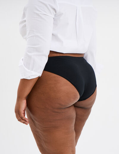 Culotte empiècements dentelle noir femme grande taille