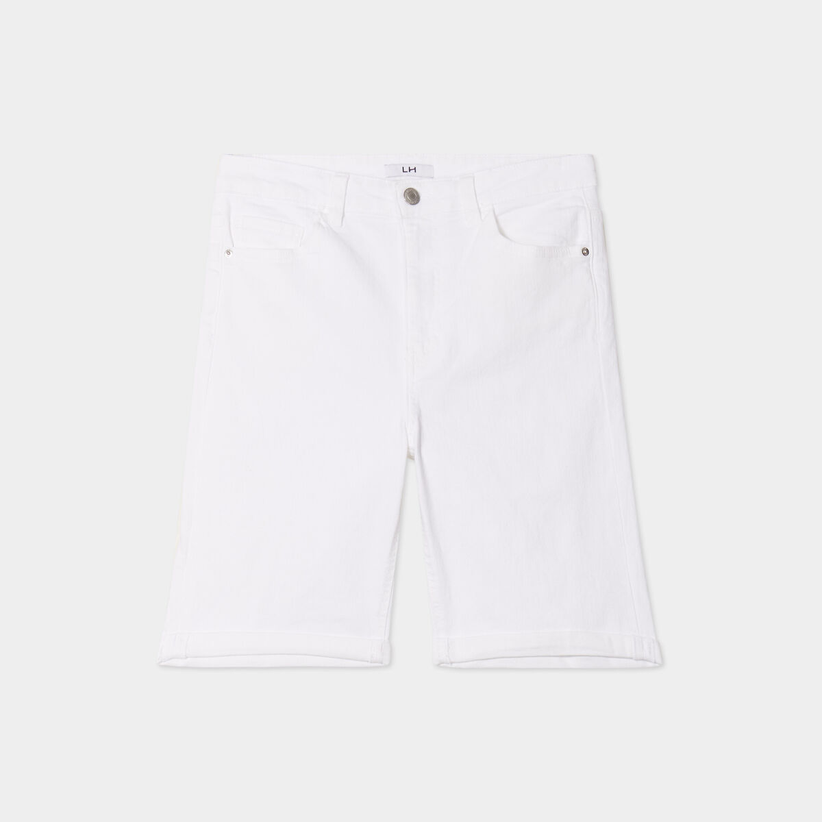 Bermuda slim blanc femme