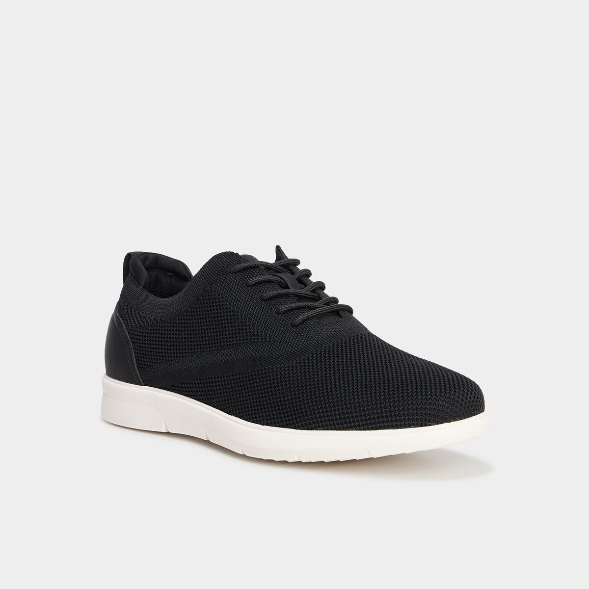 Derbies &agrave; lacets effet tricot noir homme