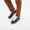 Tennis basses à lacets effet daim bleu marine homme