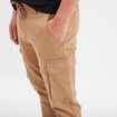 Pantalon cargo slim à coulisse taupe homme