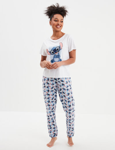 Ensemble pyjama Lilo et Stitch blanc femme