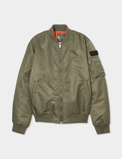 Blouson bomber d&eacute;perlant Liberto vert kaki homme