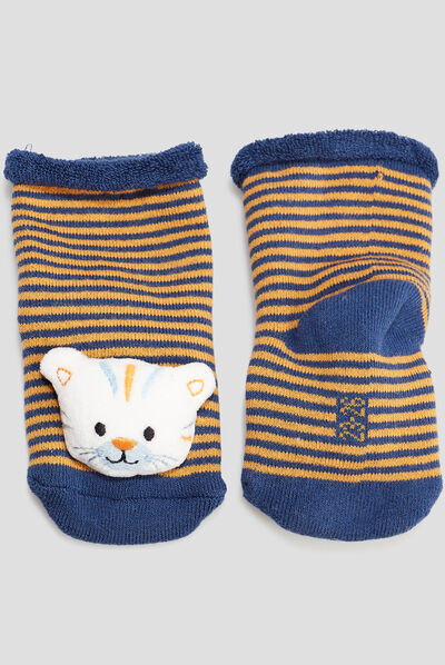 Chaussettes avec hochet bleu bébé garçon