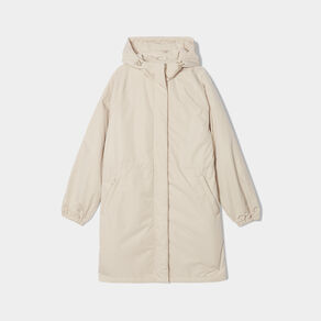 Parka de pluie longue à capuche sable femme