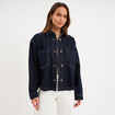 Veste surchemise en jean oversize coton denim brut femme