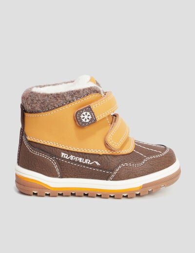 Bottines fourrées bout rond Trappeur camel bébé garçon