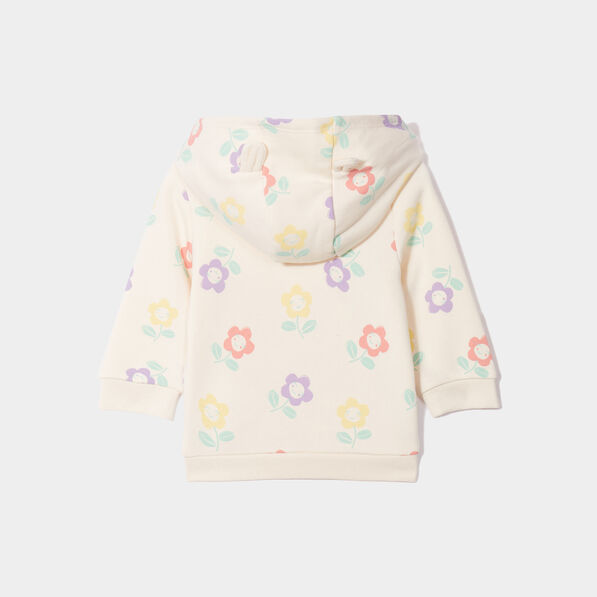 sweat a capuche zippe kimbaloo creme bebef Sweat à capuche zippé Kimbaloo creme bébé fille