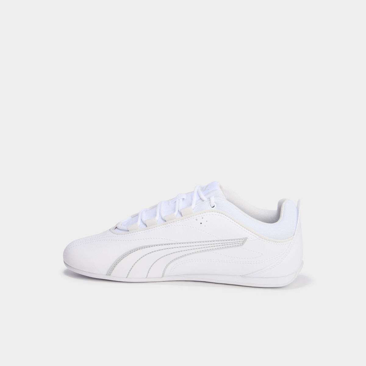 Tennis basses lacets élastiqués Puma blanc femme