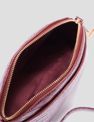 Sac à Main Verni Bordeaux Forme Originale - Marque Éternel - Occasion