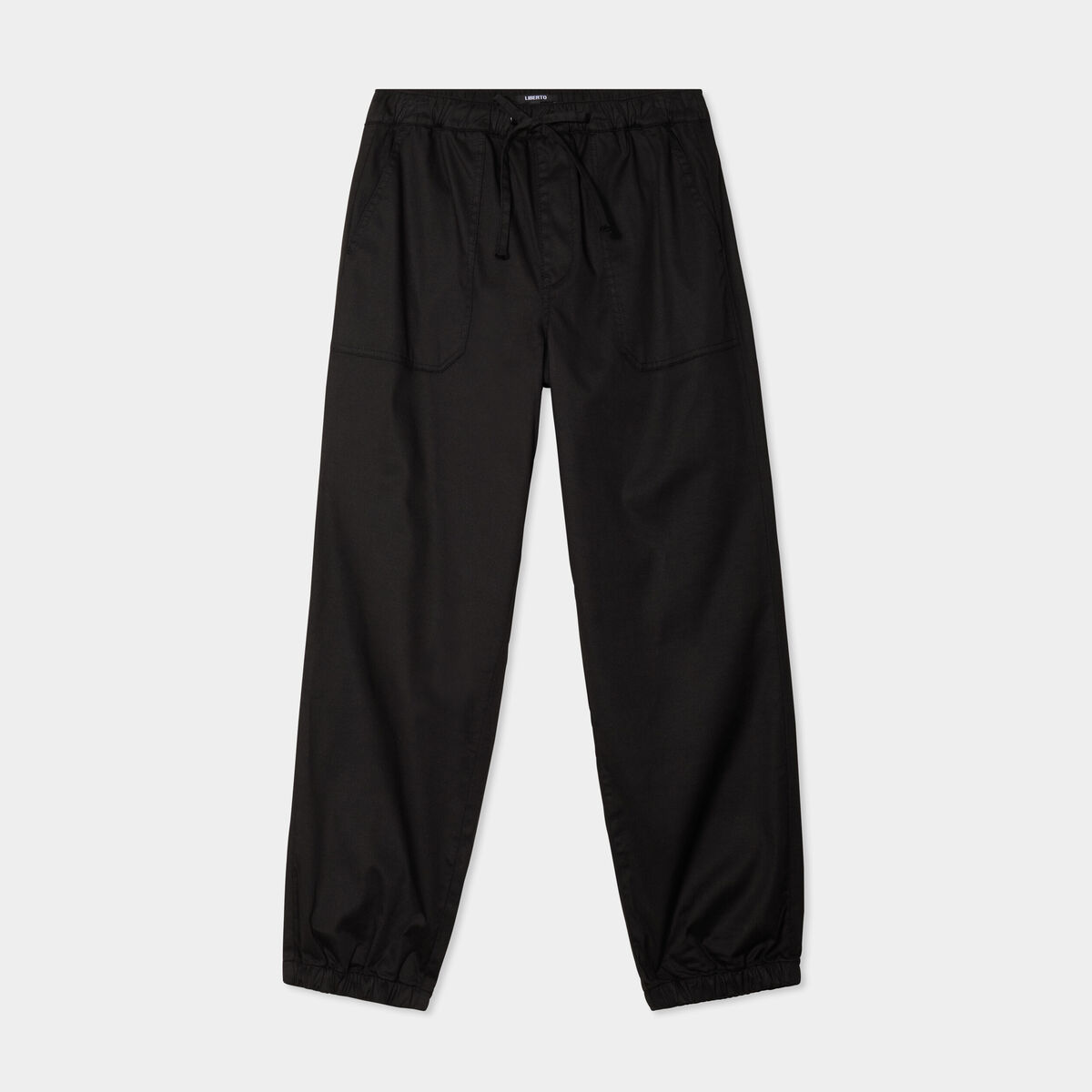 Pantalon droit battle taille élastiquée noir femme