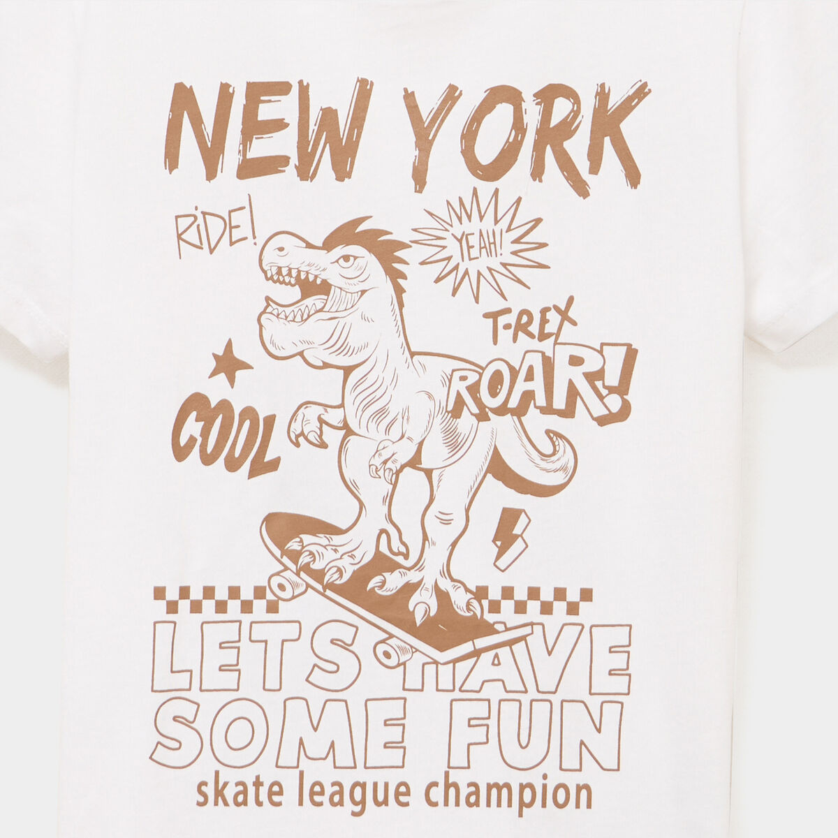 T-shirt col rond manches courtes coton blanc gar&ccedil;on