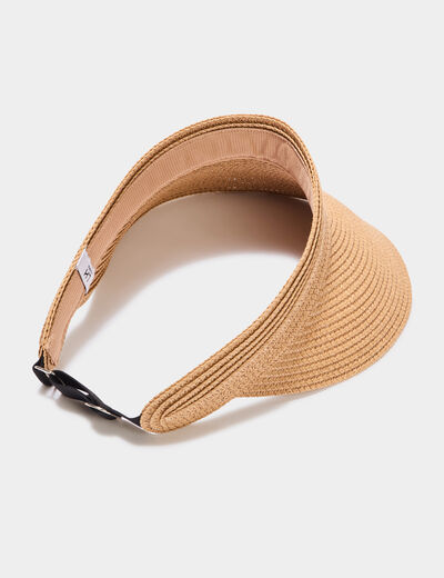 Visière paille tressée sable femme