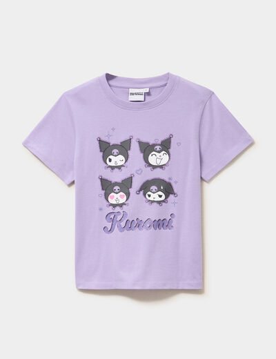 T-shirt coton Hello Kitty Kuromi mauve fille