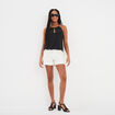Short en jean poches à pont ivoire femme