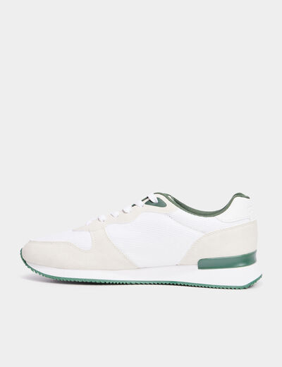 Chaussures running à lacets blanc homme