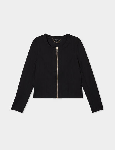 Veste cintrée zippée noir femme