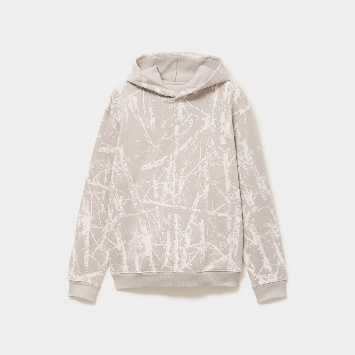 Sweat hoodie &agrave; capuche molleton beige clair homme