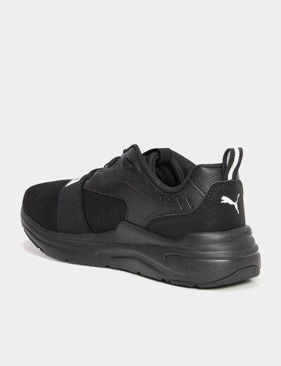 Baskets running lacets élastiqués Puma noir garçon
