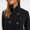 Manteau caban double boutonnage noir femme