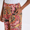 Pantalon large taille élastiquée multicolore femme