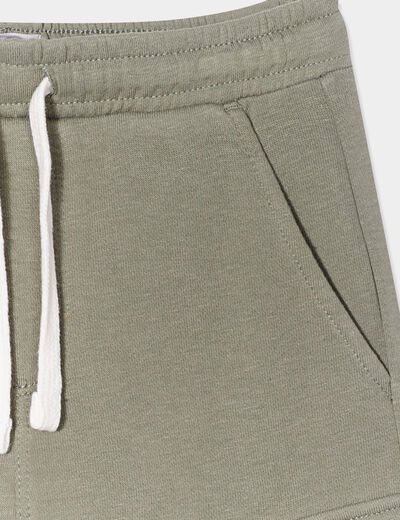 Short droit vert kaki garçon