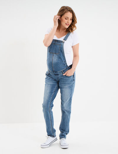 Salopette en jean de grossesse denim stone femme maternité