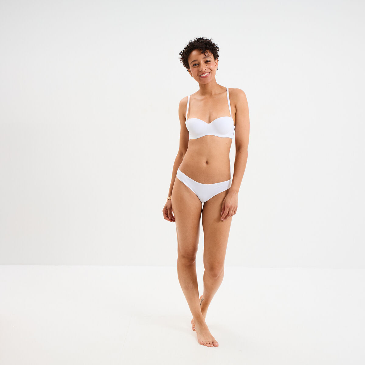 Culotte microfibre sans coutures blanc femme