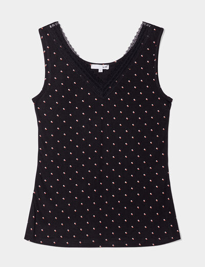 Haut de pyjama débardeur noir femme