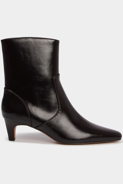 Bottines kitten heel zipp&eacute;es bordeaux femme
