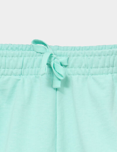 Short molletonn&eacute; taille &eacute;lastiqu&eacute;e vert clair fille