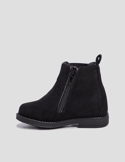Bottines paillet&eacute; chelsea zipp&eacute;es noir b&eacute;b&eacute; fille