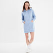 Robe sweat à capuche bleu clair femme