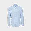 Chemise manches longues lin m&eacute;lang&eacute; bleu ciel homme