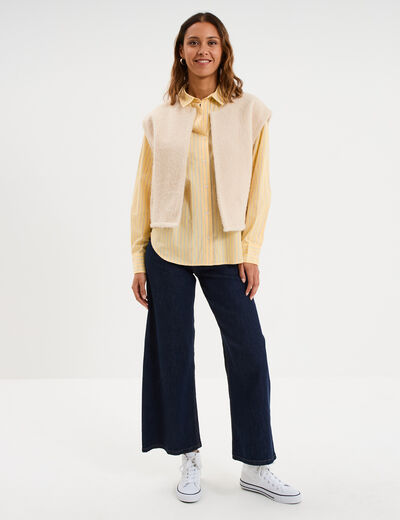 Veste sans manches sable femme