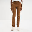 Pantalon slim stretch beige femme