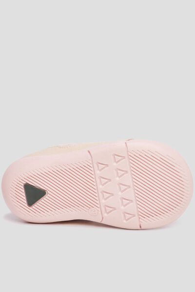 Bottillons en cuir Kickers Waouk rose bébé fille