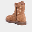 Boots brodées en cuir camel fille