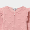 Gilet zipp&eacute; matelass&eacute; coeur &agrave; volants rose poudr&eacute;e b&eacute;b&eacute; fille