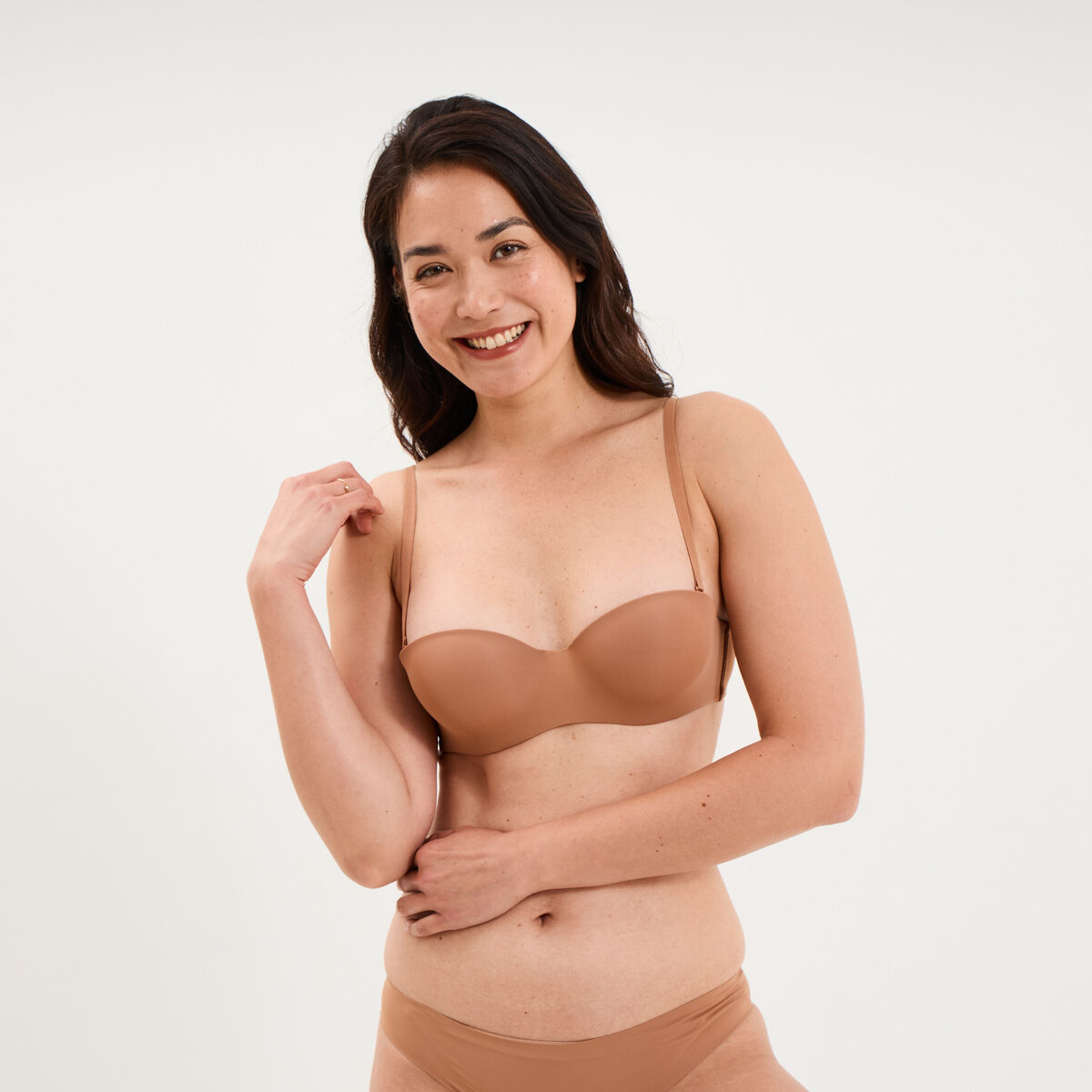 Soutien-gorge bandeau microfibre vieux rose femme