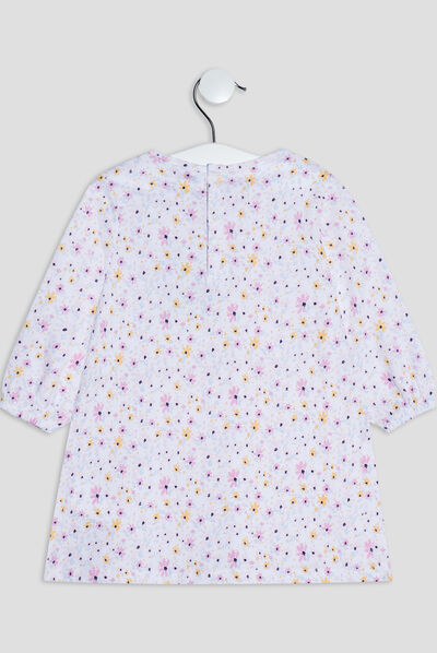Ensemble 2 pièces robe et legging ecru bébé fille