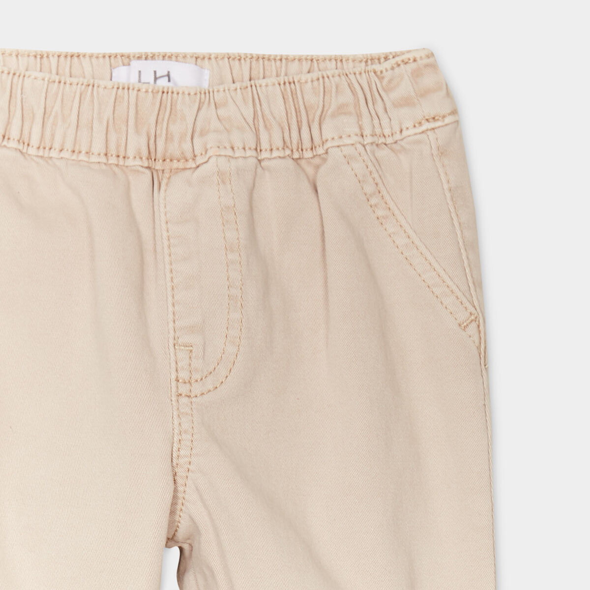 Pantalon jogger bas élastiqué coton beige bébé garçon