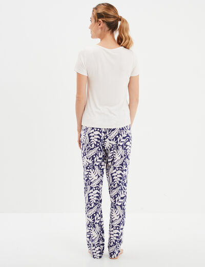 Ensemble pyjama manches courtes 2 pièces bleu femme