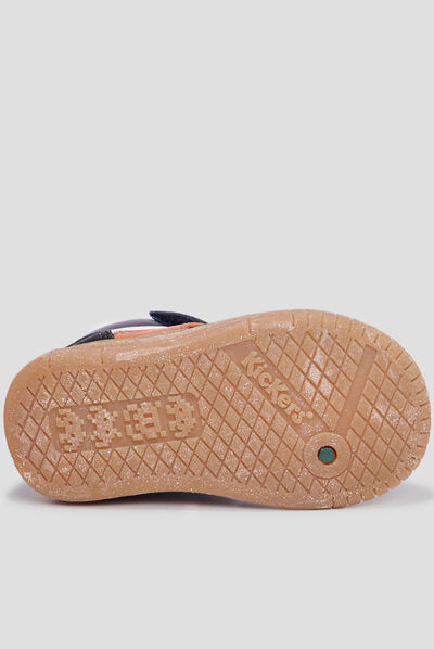 Bottillons en cuir Kickers Winckycdt noir bébé garçon