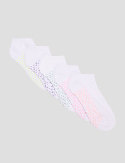 Lot 5 paires chaussettes coton blanc femme