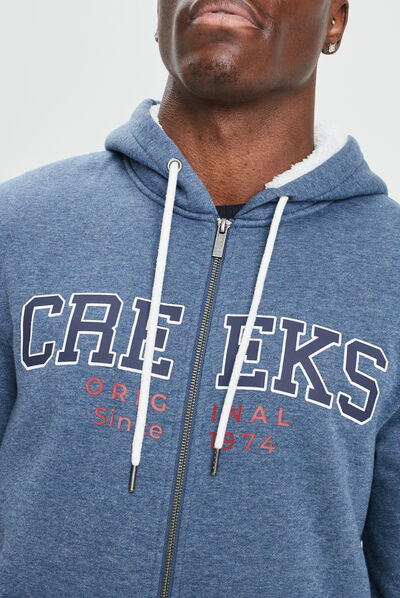 Sweat zippé à capuche Creeks bleu homme