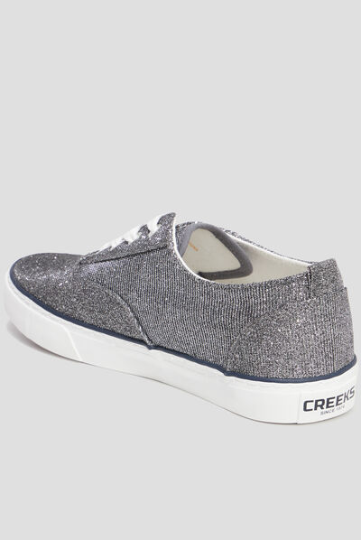 Tennis basses à lacets paillettes Creeks multicolore femme