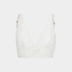 Soutien-gorge foulard dentelle mousseuse blanc femme