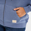 Sweat zipp&eacute; &agrave; capuche bleu gris femme