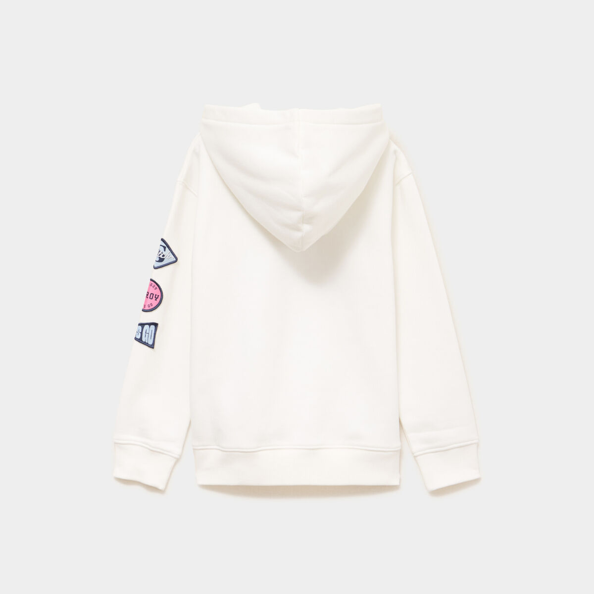 Sweat hoodie droit Stitch ivoire fille